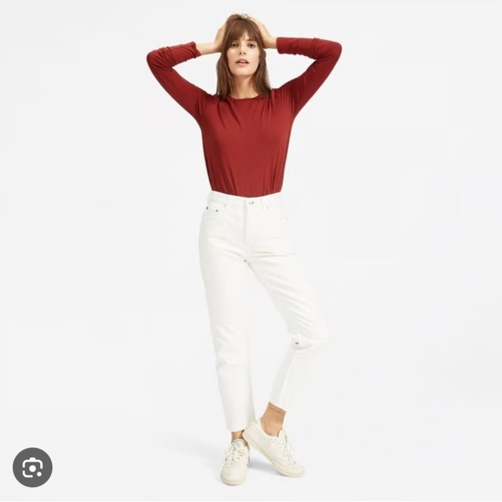 Everlane 90s Cheeky Jean Bone White - Button Fly, Cropped - Picture 2 of 4